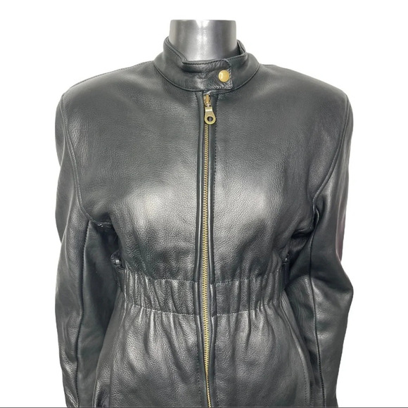 Boutique Of Leathers Leather  Motorcycle Jacket Black Zip Out Lining Size Small - Picture 4 of 12